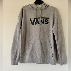 Vans Men Long Sleeve Pullover Hooded Hoodie Sweatshirt Size Medium Gray